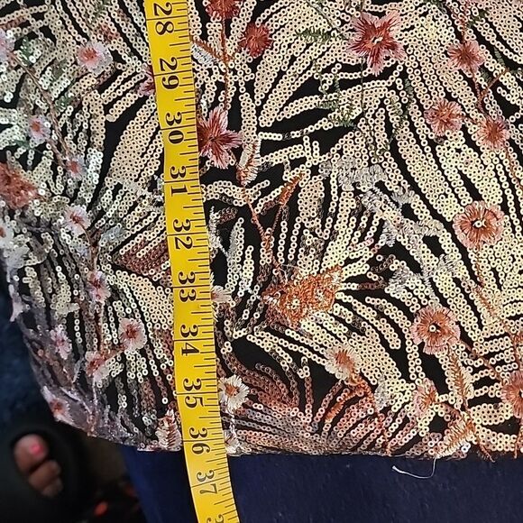 Carla Conti floral embroidered sequined multi-color glam dress size M NWT - Picture 11 of 12